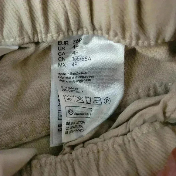 H&M Khaki high-waisted pants size 4 petite - Picture 3 of 3